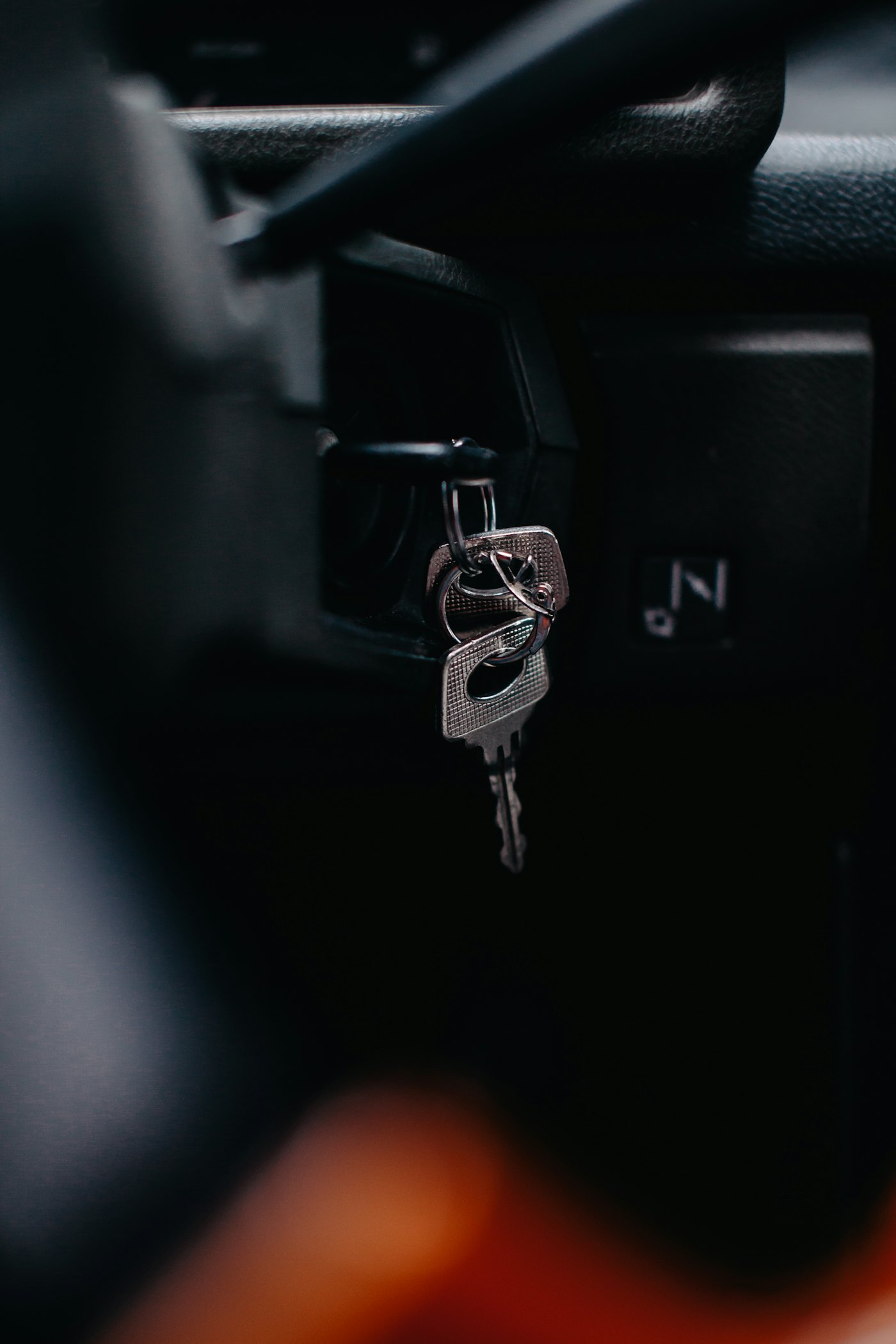 A key in a car ignition